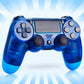 Wireless Controller Compatible with PS4,Vibration Game Joystick Compatible with PS4 - Transparent blue
