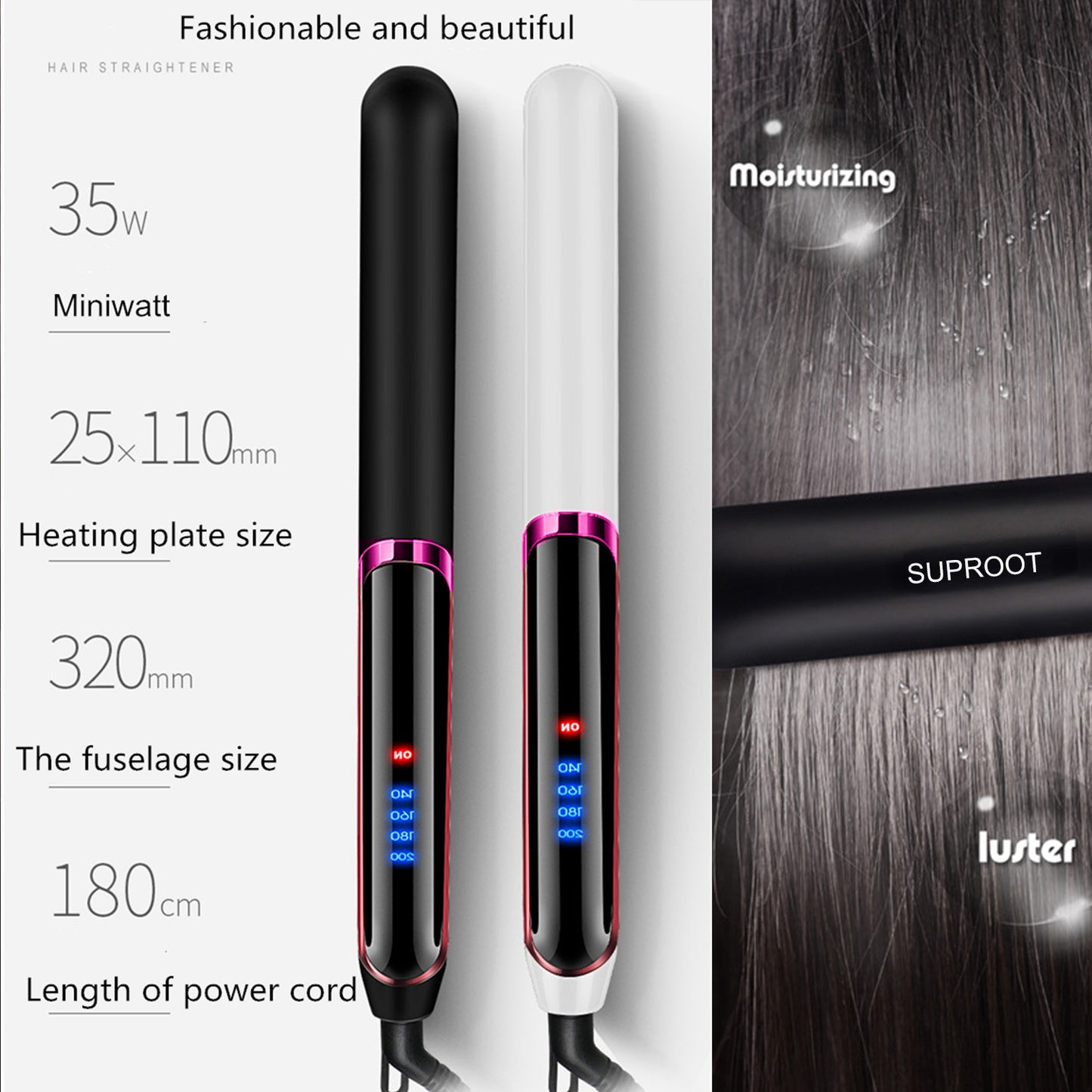 Hosey Professional 1" Ceramic & Titanium Flat Iron Hair Straightener, 3X Less Damage Hair Straightener and Curler, 15s Fast Heating, 4 Adjustable Heats, Blue