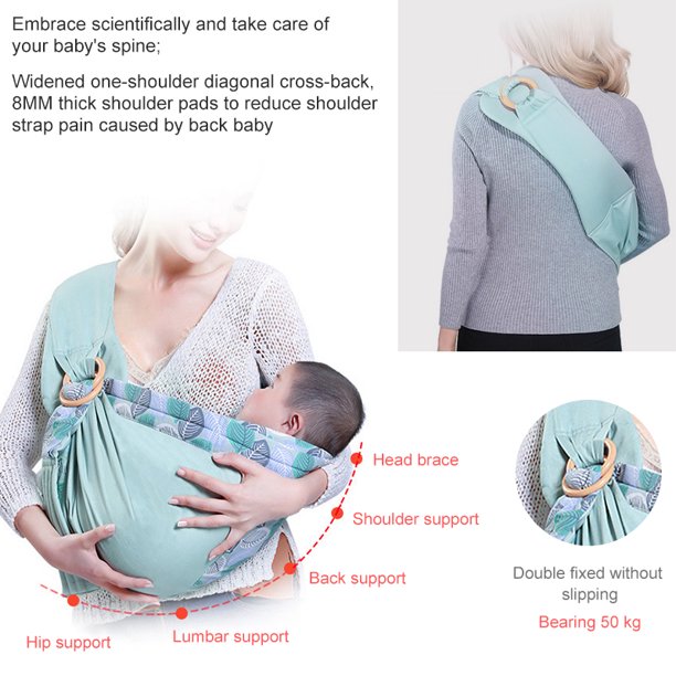 YADALA Baby Sling Wrap Carrier 4 in 1 Baby Carrier Stretchy Ergonomic Sling Infant Sling with Sturdy Rings Carrying