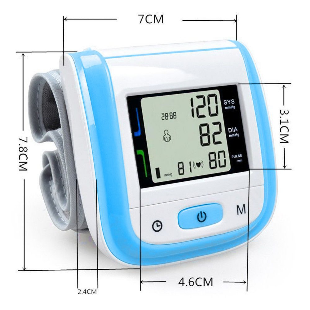 Blood Pressure Monitor, BDUN Automatic Blood Pressure Machine Wrist Cuff with Heart Rate, LCD Display, Memory and Carrying Case