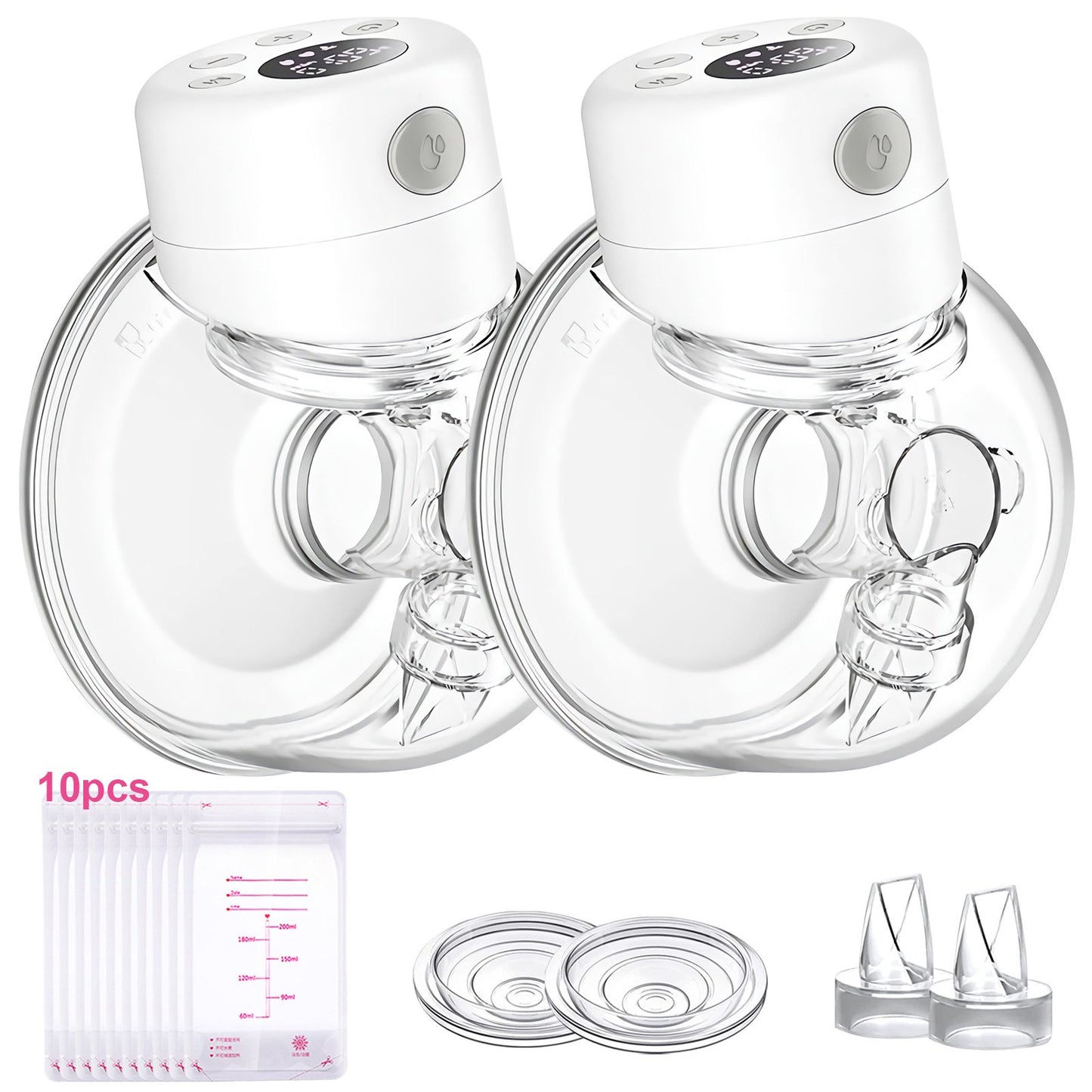 Double Wearable Breast Pump, Electric Breast Pump, Portable Breast Pump with 2 Modes, 9 Levels - 24mm