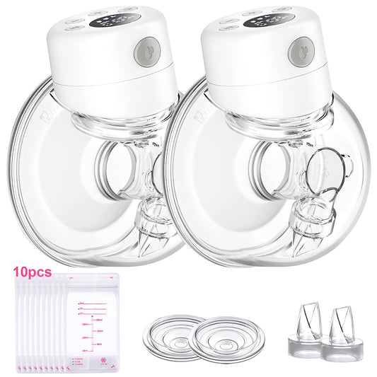 Double Wearable Breast Pump, Electric Breast Pump, Portable Breast Pump with 2 Modes, 9 Levels - 24mm