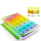 Weekly Pill Organizer 7 Day (4 Times a Day), Sukuos Moisture-Resistant Large Daily Pill Cases for Pills/Vitamin/Fish Oil/Supplements - Rainbow Colors (Morn NOON EVE Bed)