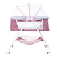 Bassinet for Babies, 4 in 1 Portable Rocking Bassinet with Breathable Net and Harmless Mattress, Quick-Fold Crib for Newborn Girl Boy Infant, Purple