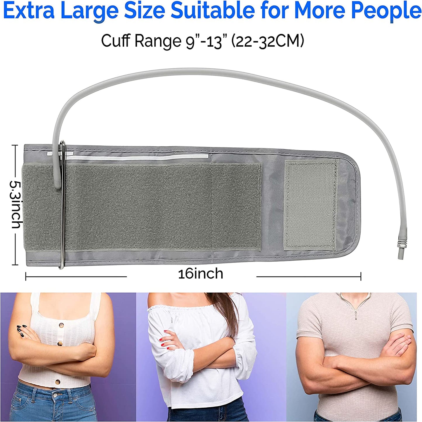 Plus-Sized Bariatric Blood Pressure Cuff, Replacement Extra Large Cuff Compatible with Omron BP for 9"-19" Big Arm