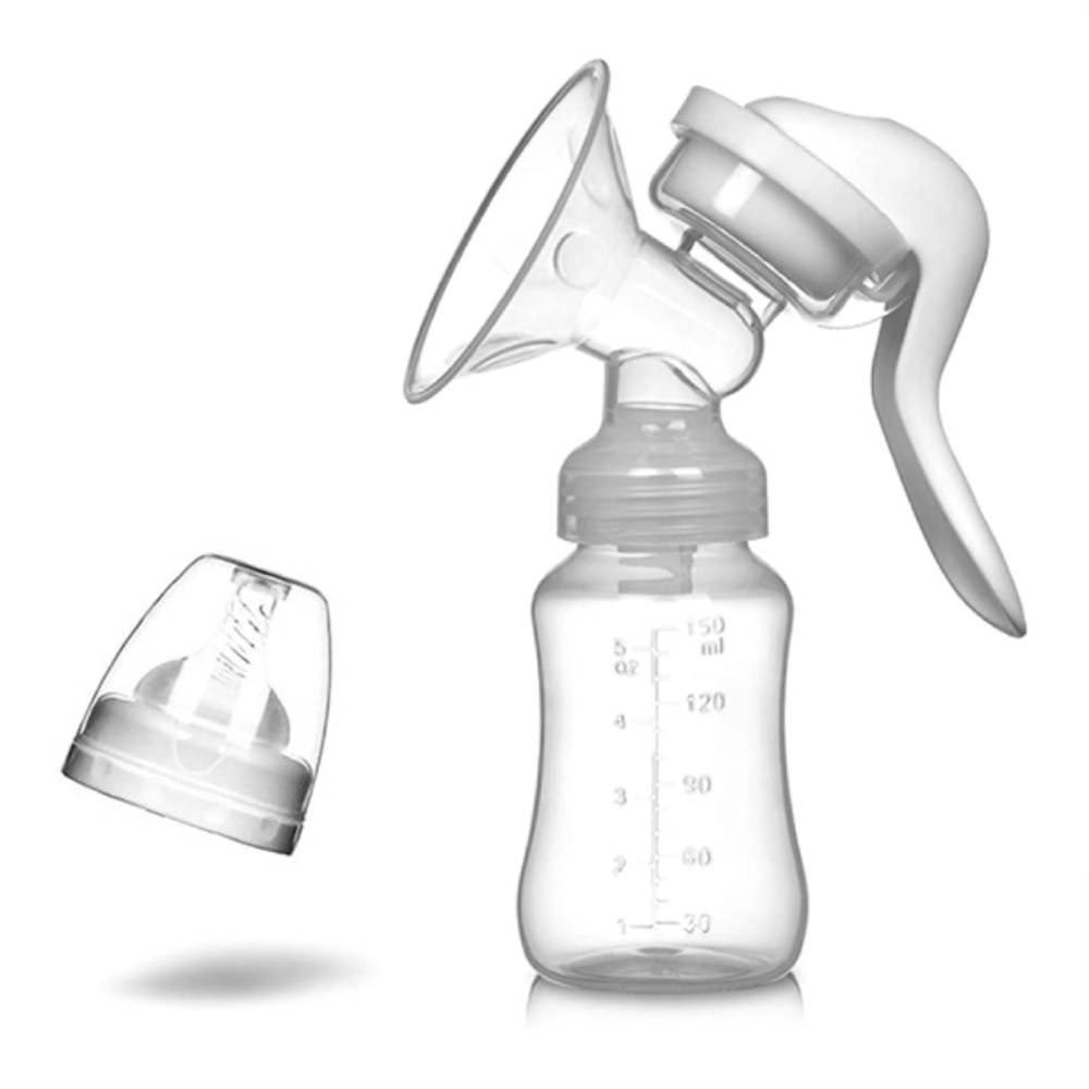 Manual Breast Pump, Adjustable Suction Silicone Hand Pump Breastfeeding, Portable Manual Breast Pump