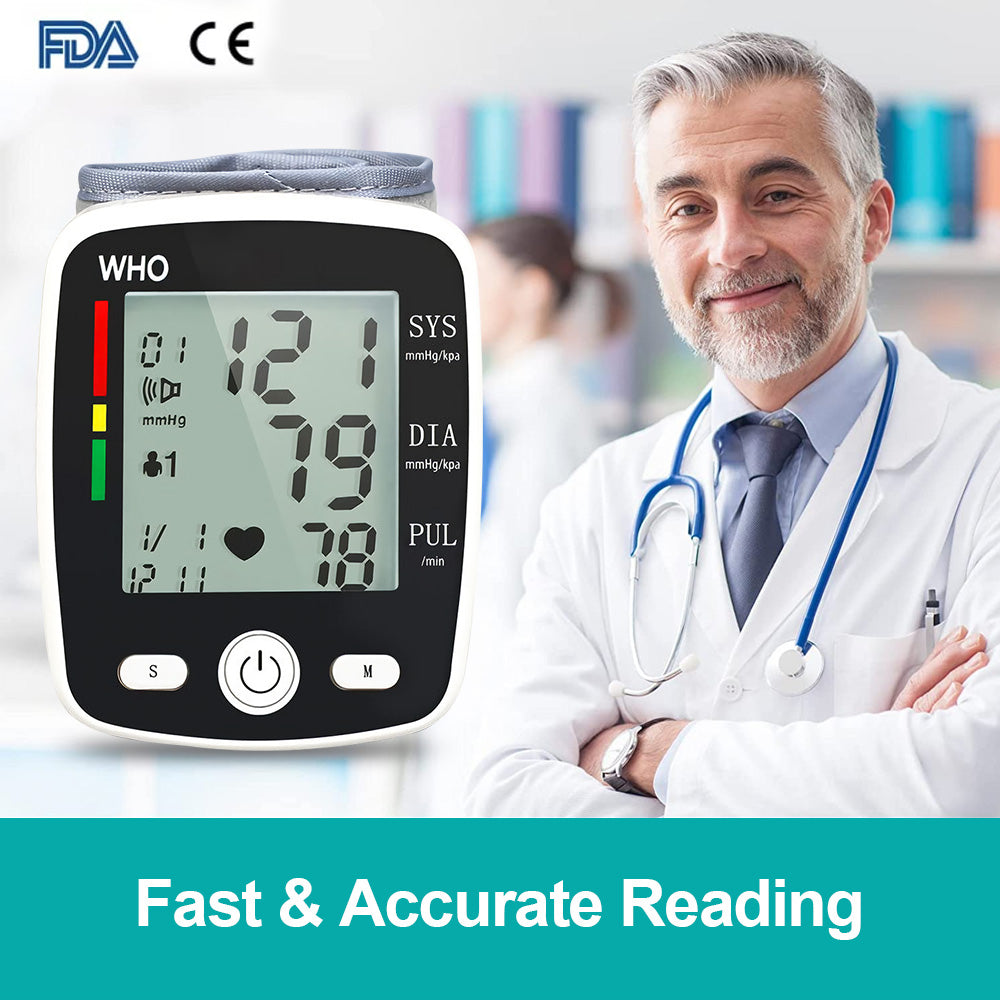 Blood Pressure Monitor, BDUN Rechargable Blood Pressure Machine Wrist, Automatic Digital Blood Pressure Monitor with Voice Broadcast and 180 Memory for Doul User