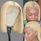 Blonde Bob Wig , Wigs Pre Plucked Bleached Knots Free Part  Short Blonde Bob Wigs for Black Women