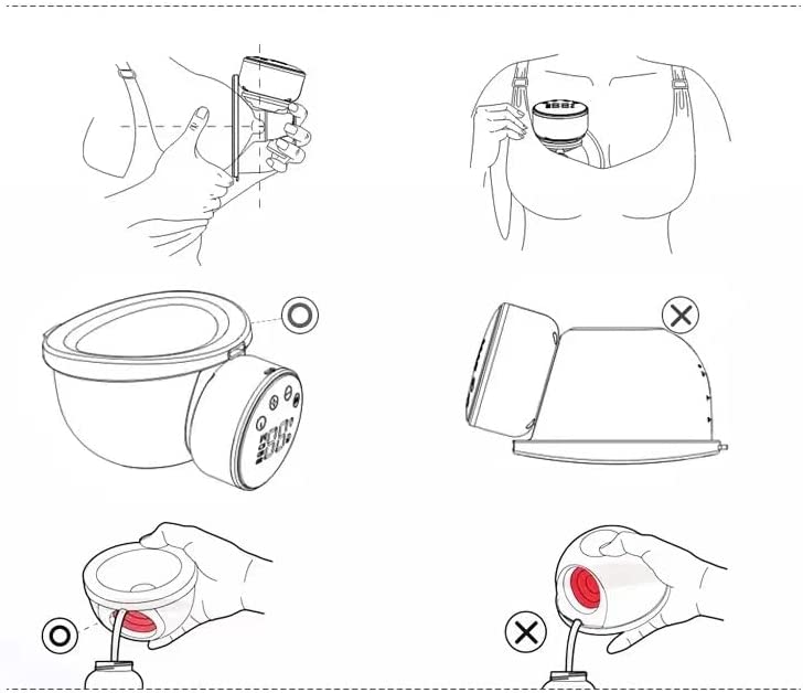 Wearable Wireless Breast Pump, Hands-Free Electric Breast Pump with 3 Modes 9 Levels - 24mm