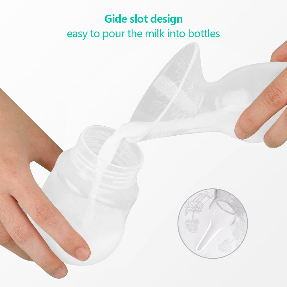 Manual Breast Pump, Food Grade Silicone Breast Pump for Beastfeeding with Lid , 100 ML