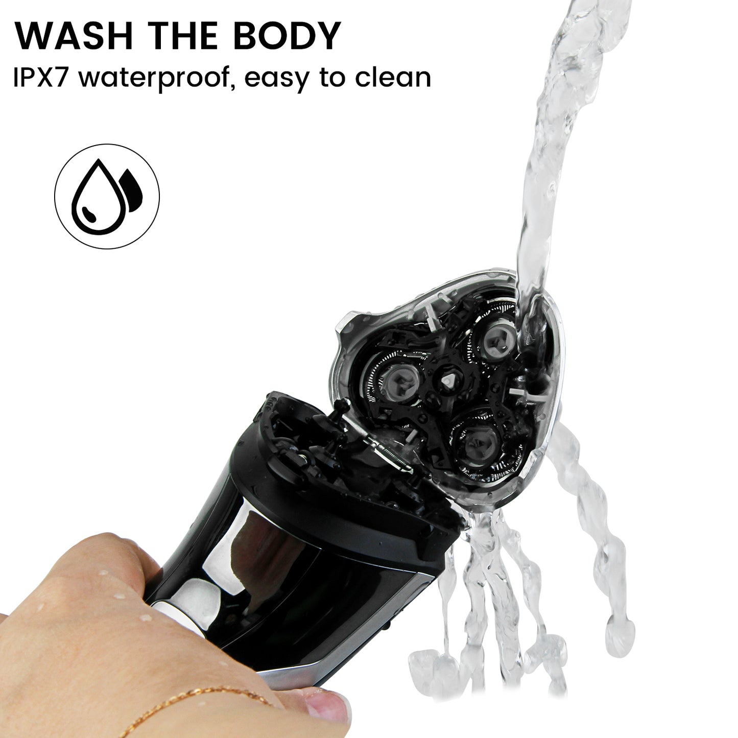 SweetLF Electric Razor for Men, IPX7 Waterproof Wet and Dry Electric Shaver with Pop-up Trimmer, Black