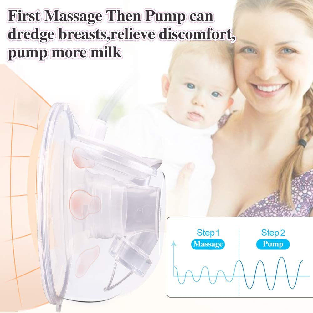 Wearable Double Electric Breast Pump, Hands Free & Low Noise Portable Breast Pump with 3 Modes, 9 Levels