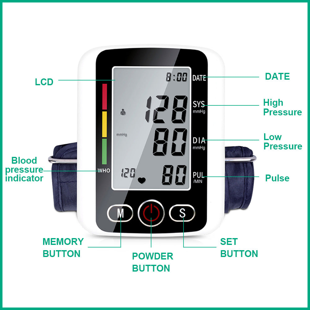 Blood Pressure Monitor, Rechargeable Blood Pressure Monitor Upper Arm, Sphygmomanometer with Backlight Display, Voice Broadcast and 2 User Modes