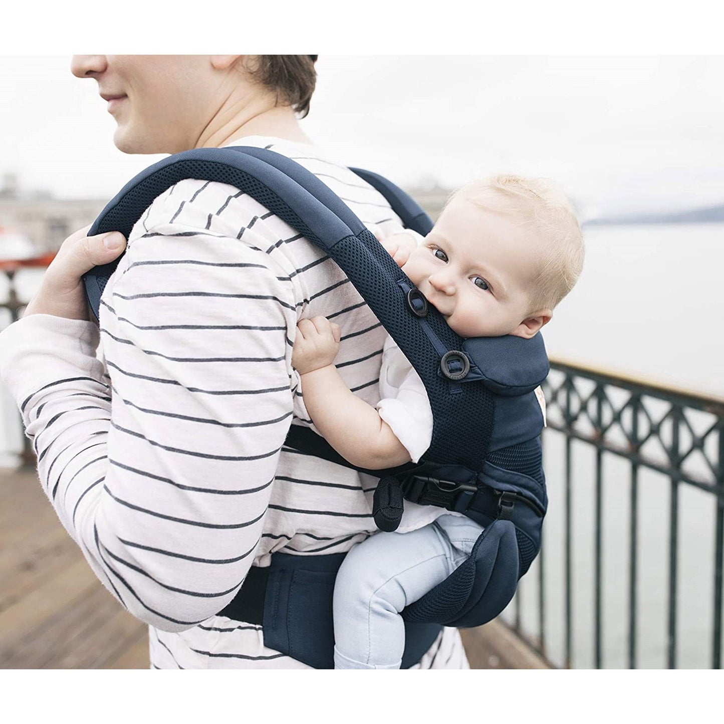 Baby Carrier, Omni 360 All Carry Positions Baby Carrier with Cool Air Mesh, Midnight Blue