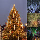 Meteor Shower Lights 30CM Snowfall Rain Icicle Drop 192LED Light For Holiday Xmas Party Outdoor Decor