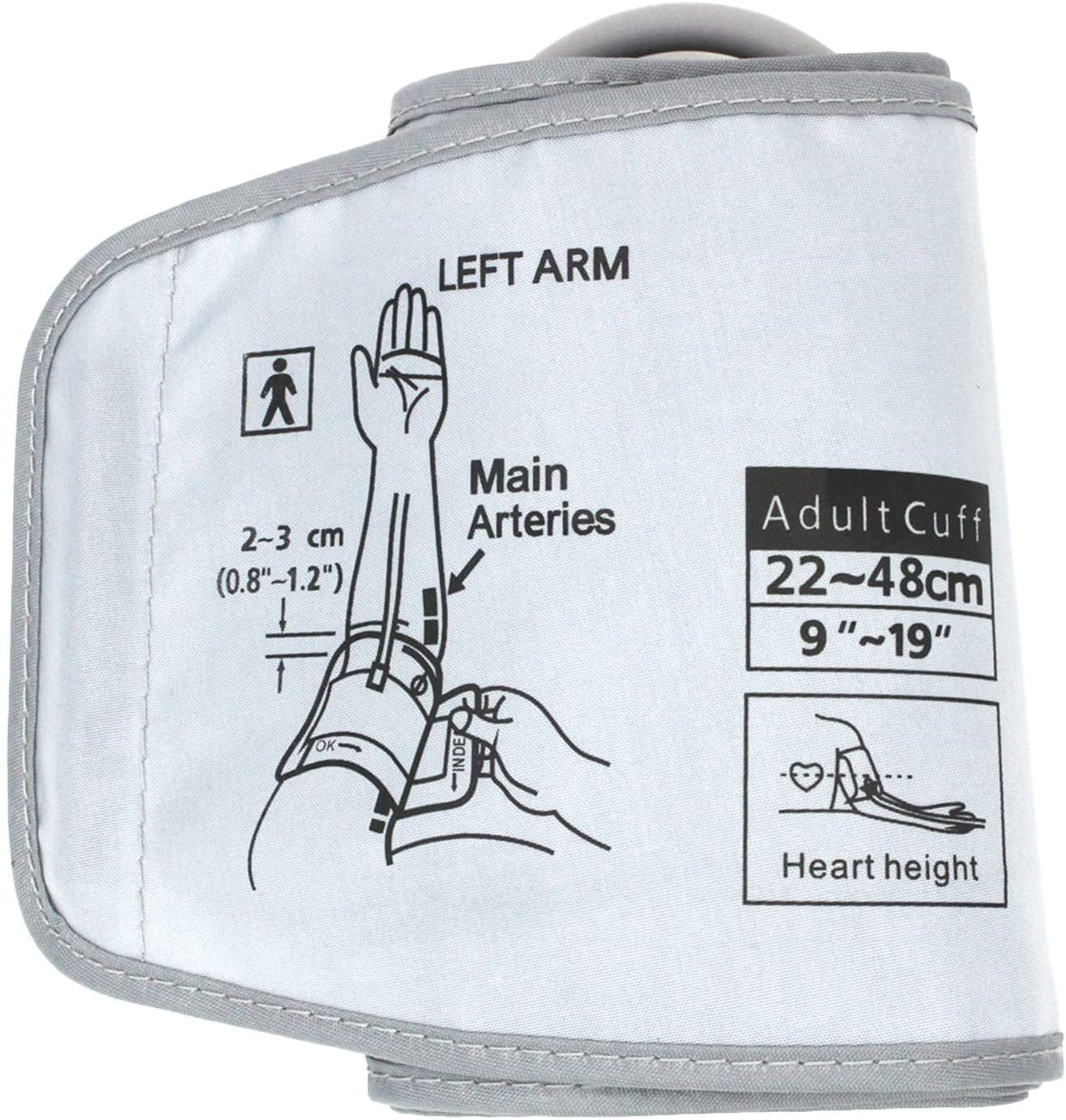 Plus-Sized Bariatric Blood Pressure Cuff, Replacement Extra Large Cuff Compatible with Omron BP for 9"-19" Big Arm