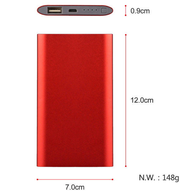 Golego Mini Portable Power Bank 10000mAh Power Bank USB C PD QC3.0 Two-way Fast Charging ,Black