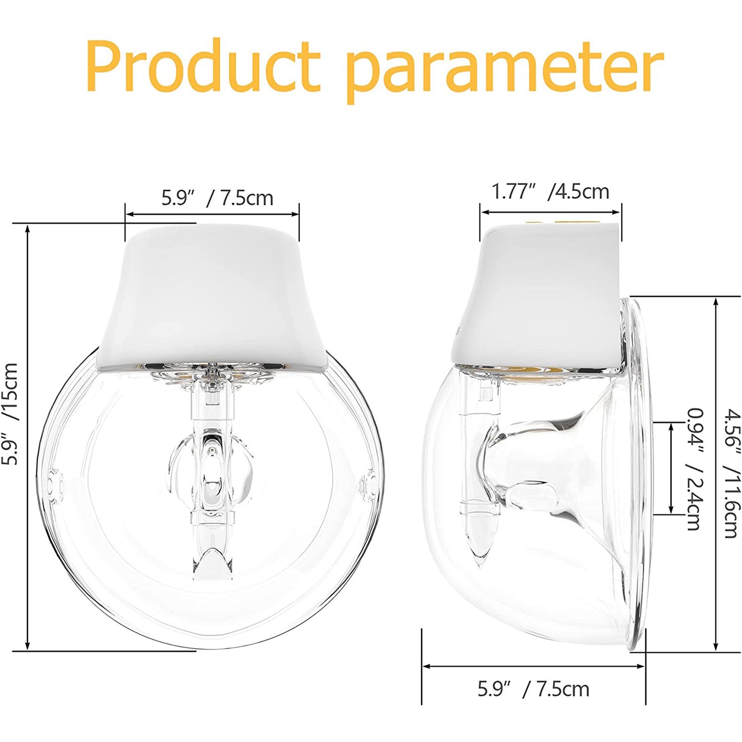 Wearable Breast Pump, Hands Free Electric Breast Pump with 3 Modes, 9 Levels and Breast Milk Storage Bag