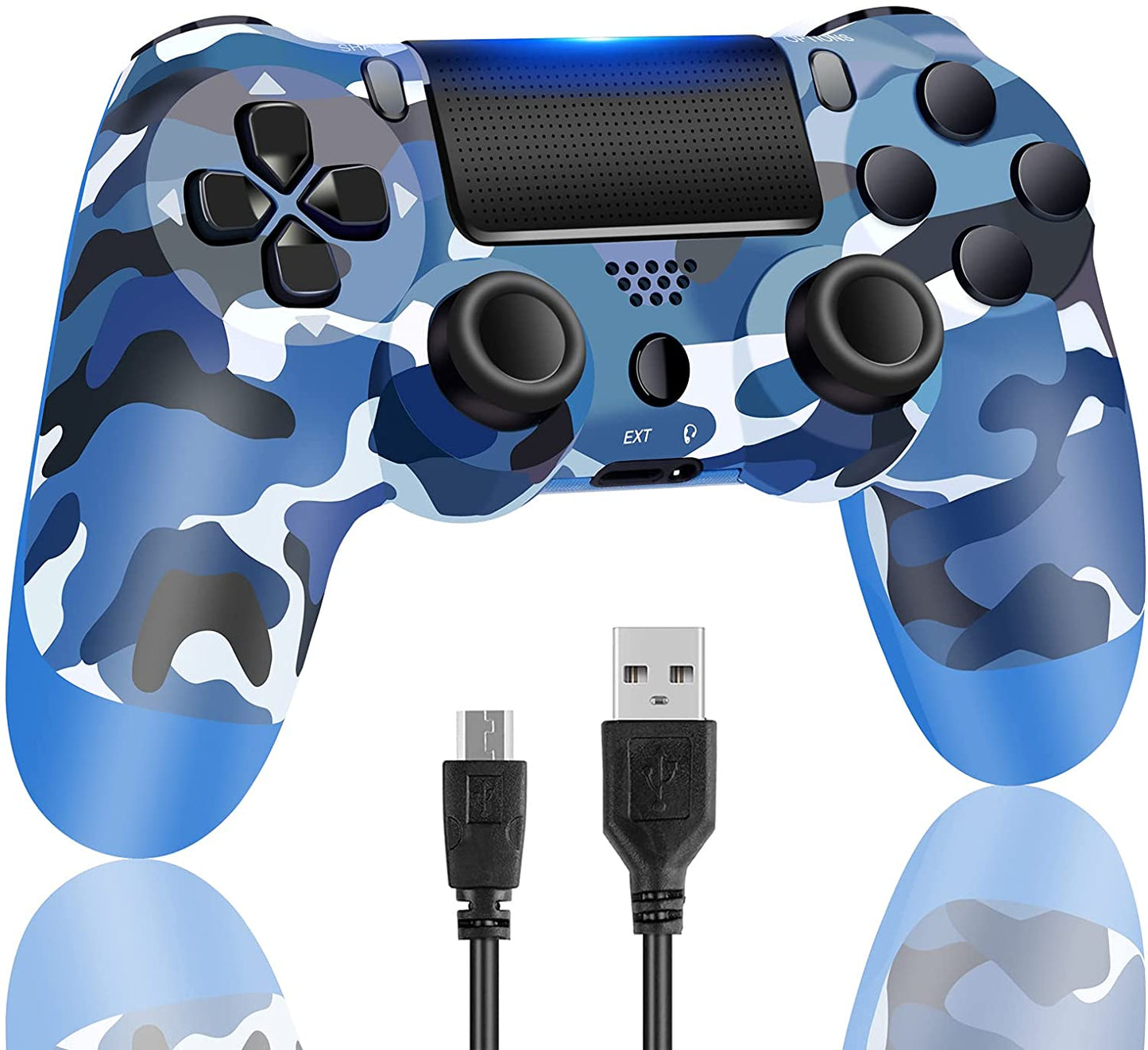 Wireless Controller Compatible with PS4,Vibration Game Joystick Compatible with PS4 - Camouflage blue
