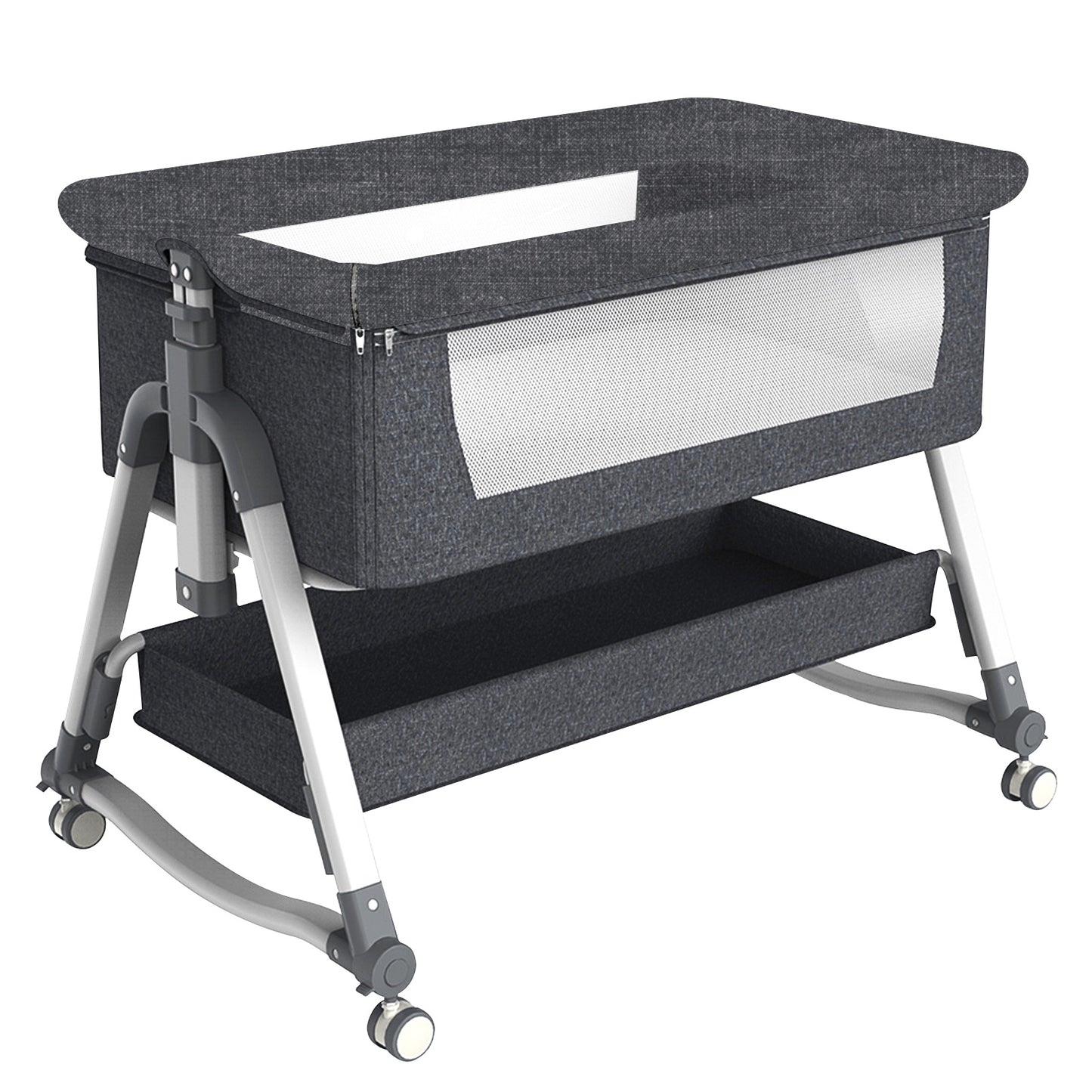 Laverner Baby Bassinets, 3 in 1 Bedside Bassinet Cribs, Easy Folding Portable Bedside Sleeper for Baby with Storage Bag