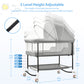 Baby Bassinets, Laverner 4 in 1 Baby Bassinet,Portable Infant Bedside Crib for Newborn with Storage Basket and Wheel for Newborns Girl Boy Infant