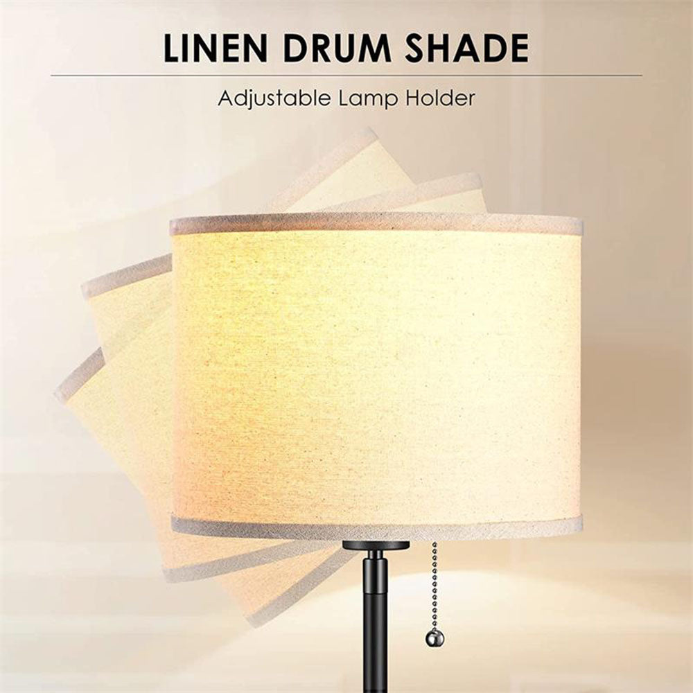 Floor Lamp for Living Room, 15W LED Floor Lamp, Tall Modern Standing Lamp with Linen Shade, 3 Brightness Levels, Mid Century Floor Lamp for Bedrooms, Office