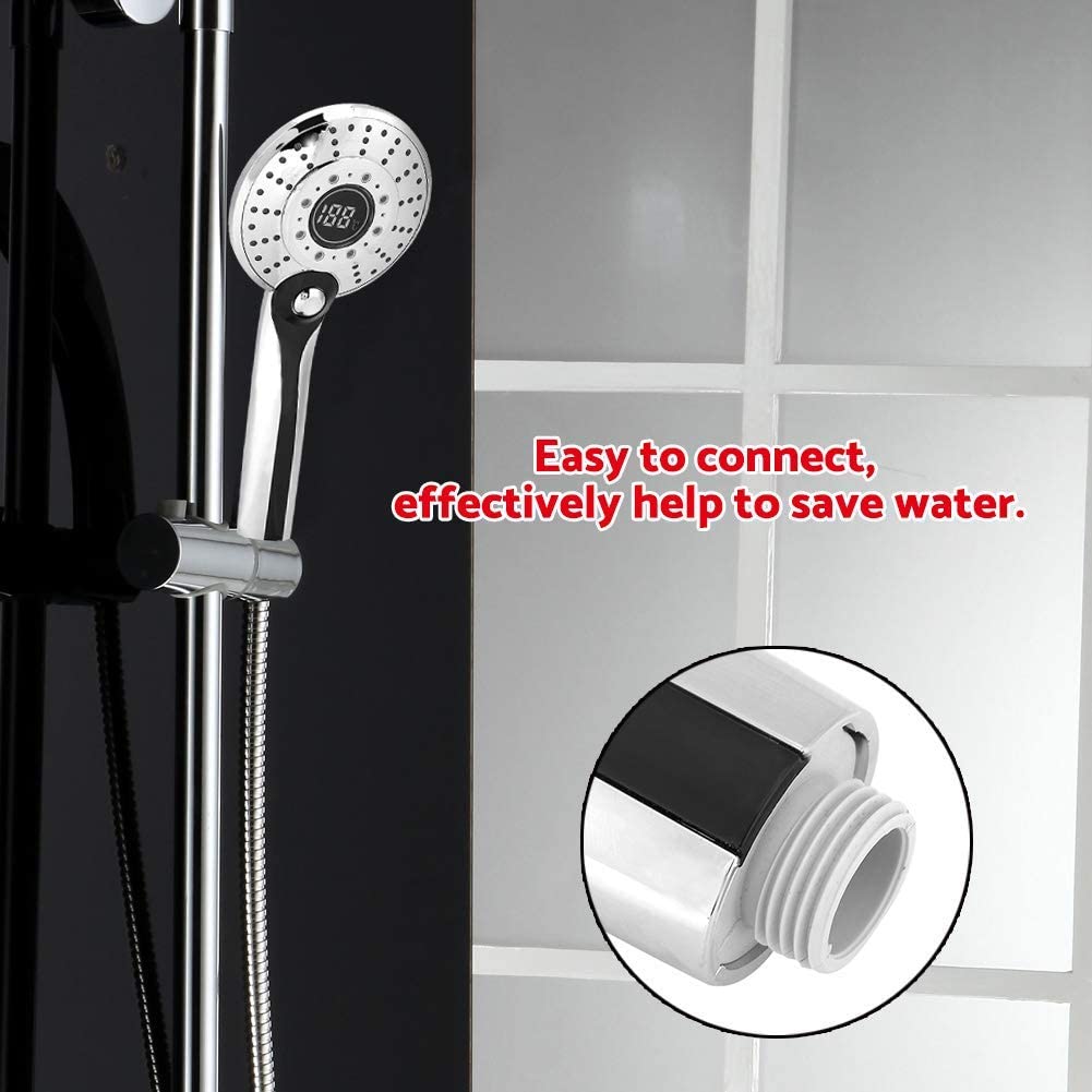 Shower Head, Digital Display Handheld Shower Head Portable Hand Held Shower Tool Head with 3 Colors Temperature Control