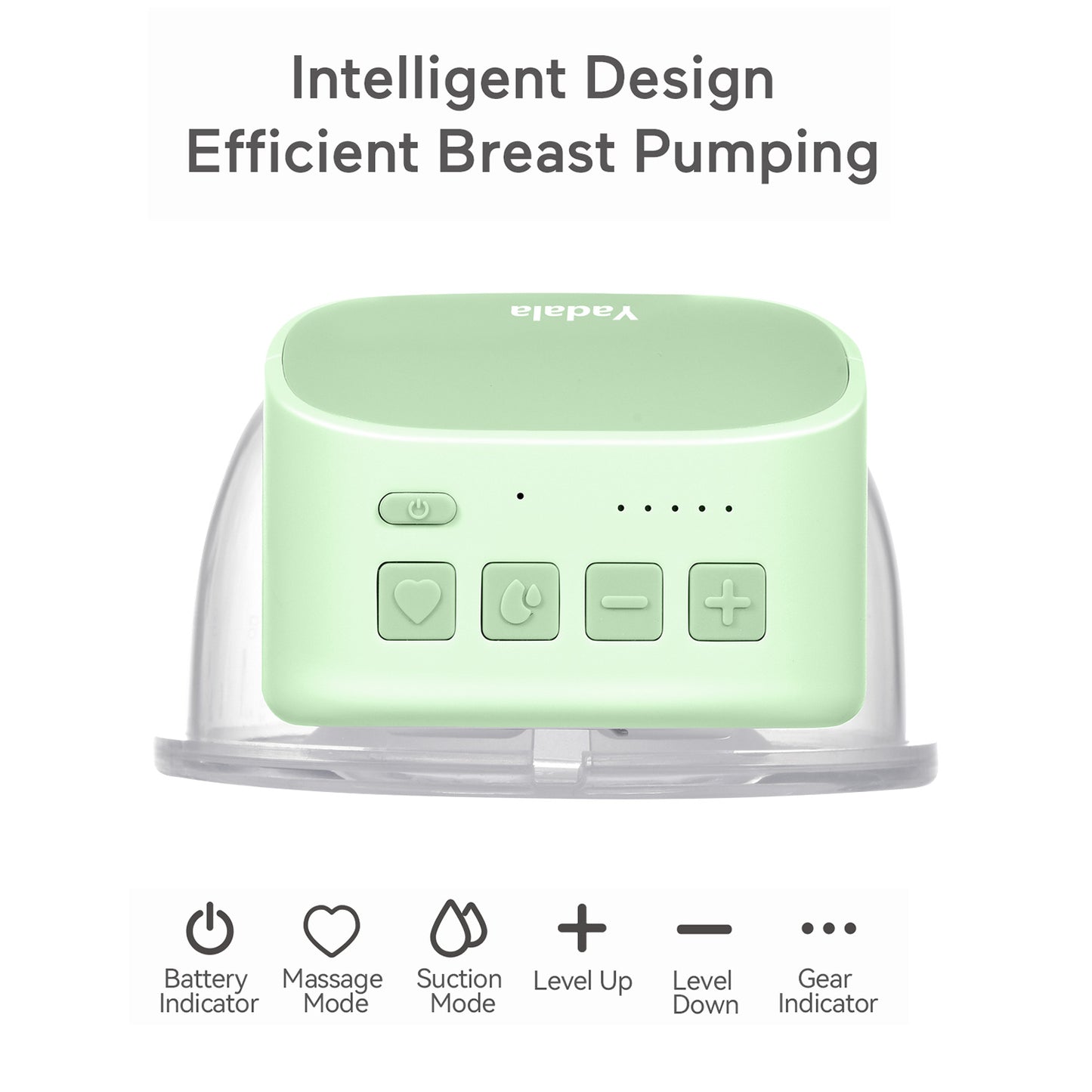 Electric Breast Pump Yadala Wearable Hands-Free Portable Spill-Proof Ultra-Quiet Pain Free  Breastfeeding Breast Pump with 2 Mode & 5 Levels, 24mm- Green