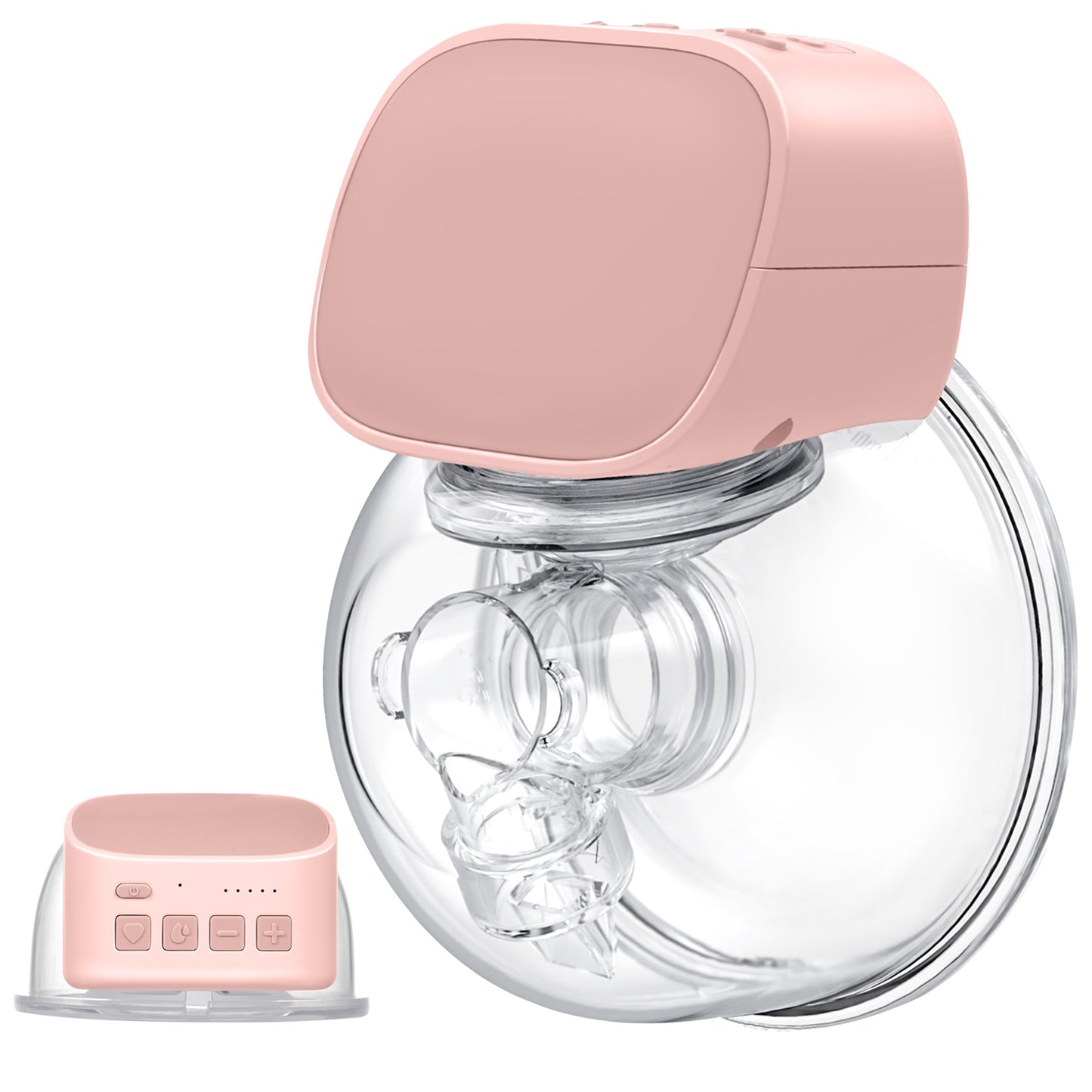 Yadala Wearable Breast Pump - Electric Hands-Free Portable Breastfeeding Breast pump, Spill-Proof Ultra-Quiet Pain Free Breast Pump with 2 Mode & 5 Levels, 24mm- Pink
