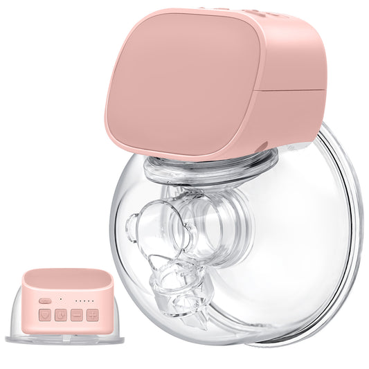 Yadala Wearable Breast Pump - Electric Hands-Free Portable Breastfeeding Breast pump, Spill-Proof Ultra-Quiet Pain Free Breast Pump with 2 Mode & 5 Levels, 24mm- Pink