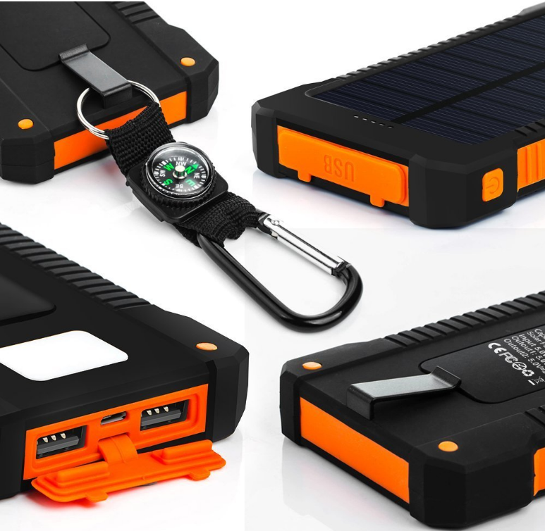 Golego Power Bank Outdoor Waterproof 20000mAh 2 USB Portable Solar Battery Charger Solar Power Bank