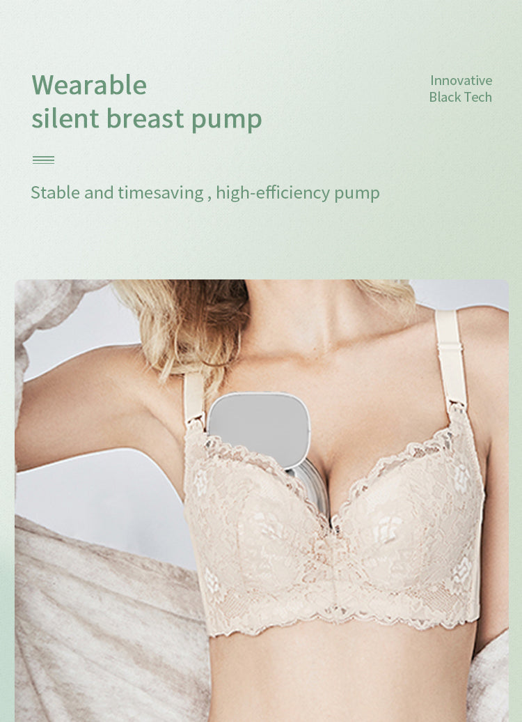 Yadala Hands Free Massage Breast Pump 2 in 1 Automatic Breast Pump Portable Electric Breast Pump 24mm Green