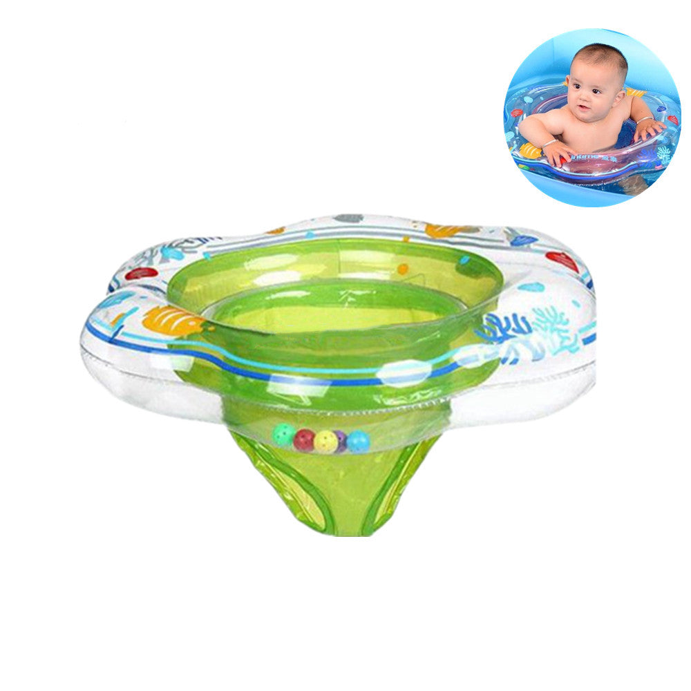 Cshid Inflatable Ride-On Pool Float Baby Swimming Pool Ring for Infant Toddler Kids Summer Inflatable Safety PVC Seat-Green-Blue