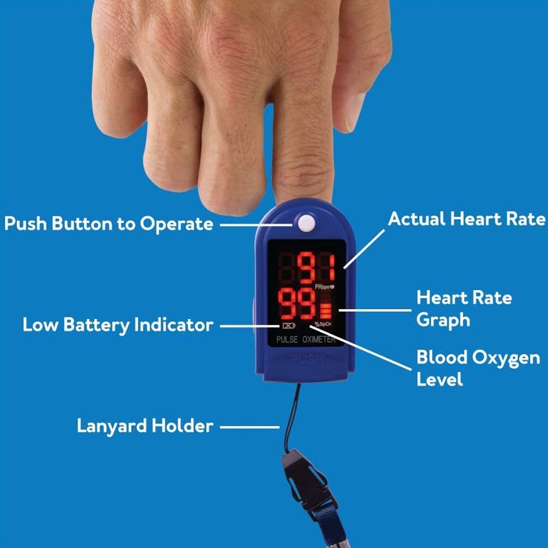 Yadala Finger Pulse Oximeter, Oxygen Saturation Monitor, Pulse Oximeter Fingertip o2 Monitor for Pediatric and Adult - Sports and Aviation Use Only