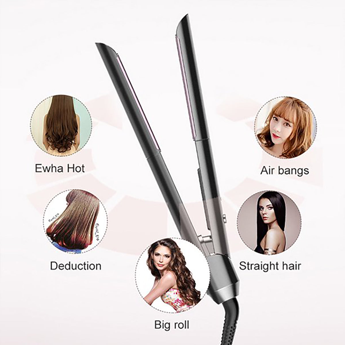 Yadala Flat Iron, 2 in 1 Hair Straightener and Curling Iron, Tourmaline Ceramic Twist Straightening Flat Irons for All Hair Types