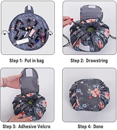 Drawstring Makeup Bags, Magic Cosmetic Pouch Bag, Large Capacity Waterproof Travel Makeup Organizer Pouch