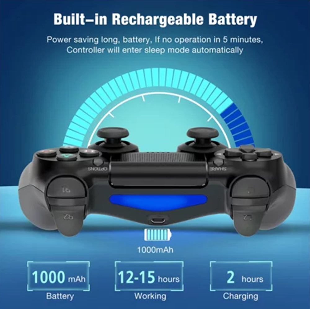 Wireless Controller Compatible with PS4/ Slim/Pro, Vibration Game Controller- Steel black