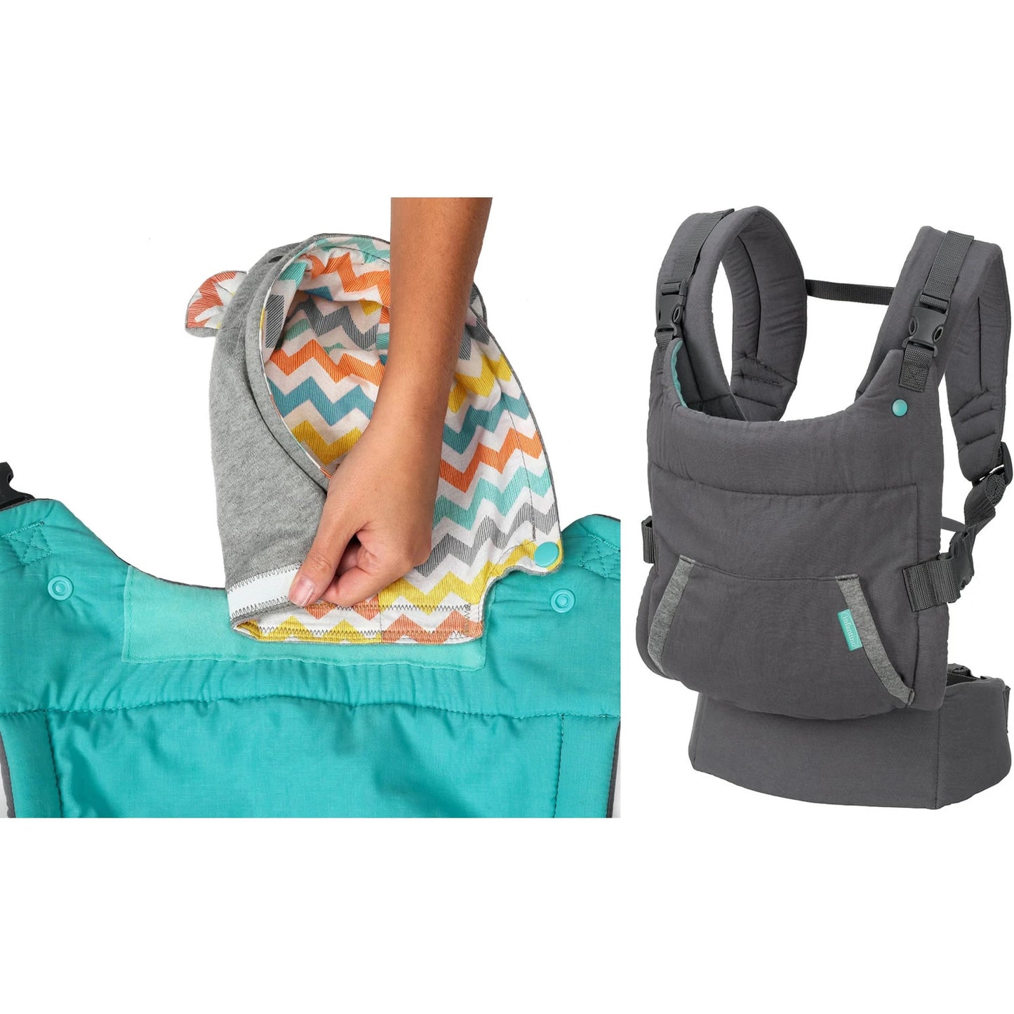 Yadala Baby Carrier, 2-in-1 Detachable Bear-Themed Gray Baby Carrier, Front and Back Backpack for Toddlers