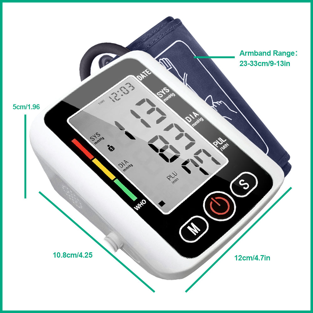 Blood Pressure Monitor, Automatic Blood Pressure Monitor Upper Arm Sphygmomanometer with Backlight Display, Adjustable Cuff and Dual User Mode