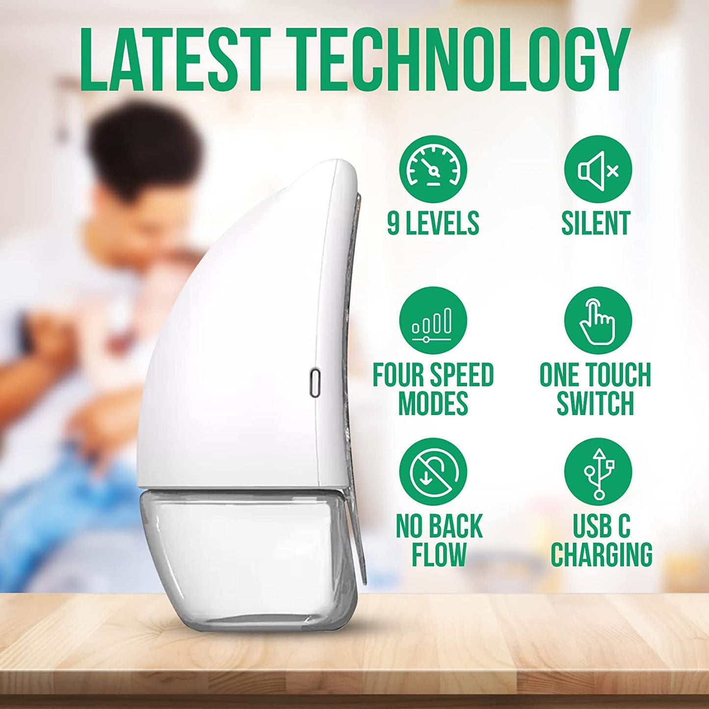 Wearable Breast Pump, Electric Hands Free Portable Breast Pump with 4 Modes, 9 Levels