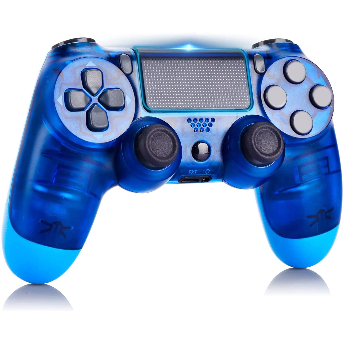 Wireless Controller Compatible with PS4,Vibration Game Joystick Compatible with PS4 - Transparent blue