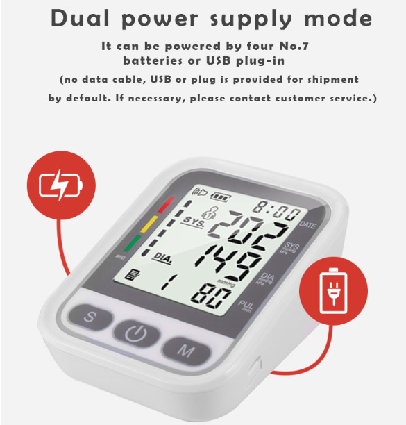 Blood Pressure Cuff, Professional Automatic Arm Blood Pressure Monitor with LCD Backlit Display & Double mode, Portable BP Heart Rate Monitor, for Home Office Travel Use
