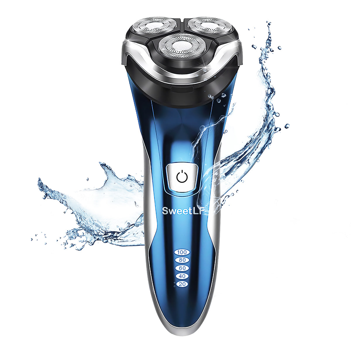 SweetLF Electric Razor for Men, IPX7 Waterproof Wet and Dry Electric Shaver with Pop-up Trimmer, Blue