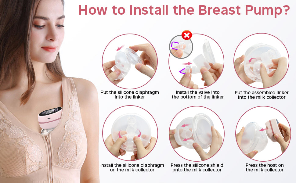 Yadala Portable Wearable Breast Pump Hands Free Wireless Breast Pump Electric 3 Modes and 9 Levels Low Noise and Painless Massage 24mm
