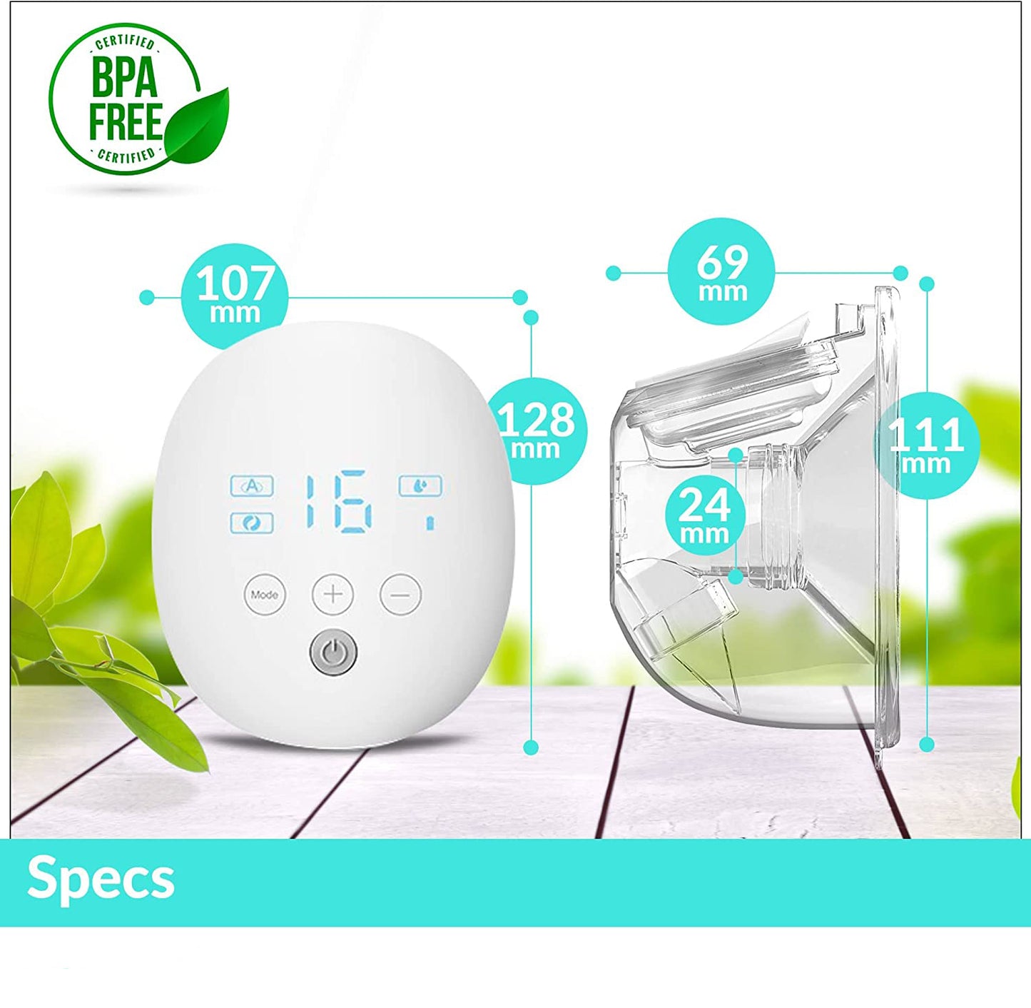 Yadala Wearable Wireless Double Electric Breast Pump, 16 Levels 3 Modes