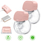 Yadala Double Electric Wearable Breast Pump - Portable Massage Hands Free Invisible Breastfeeding Breast Pump, Splash Resistant Ultra Quiet Painless Breast Pump, 24mm - Pink