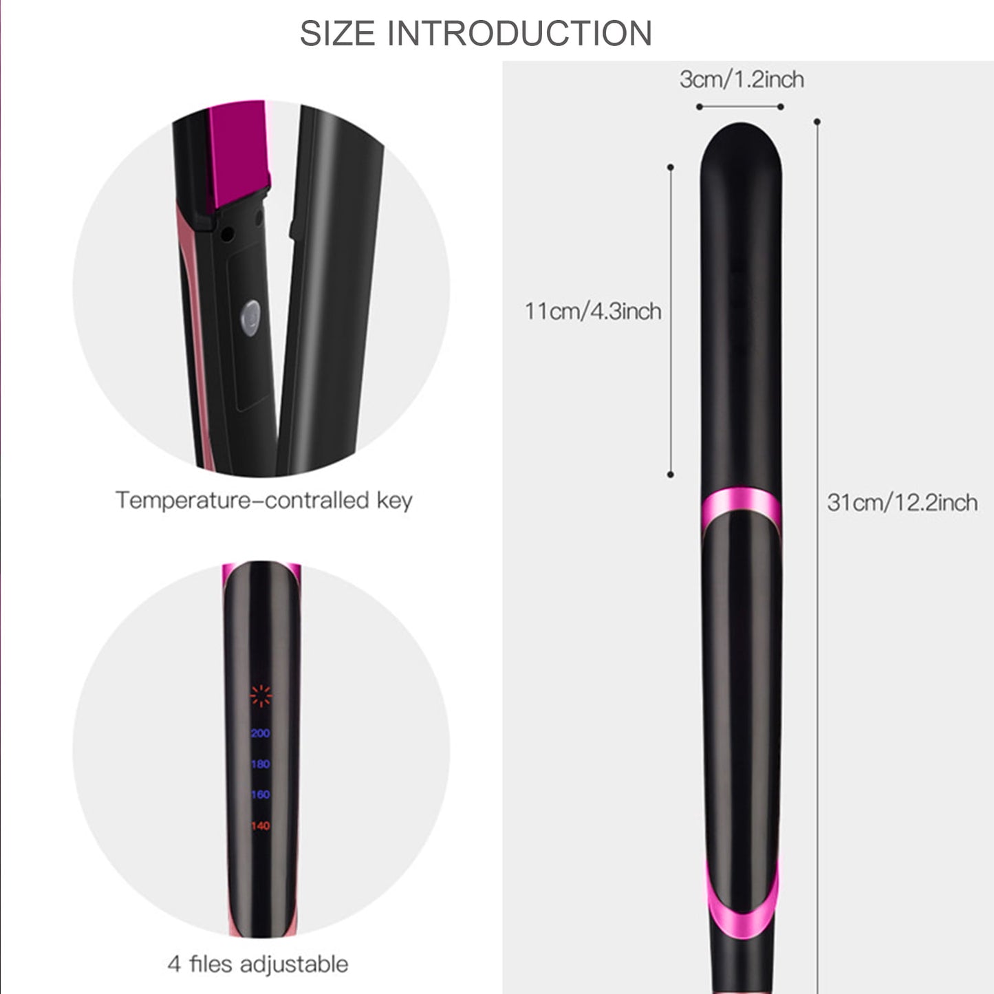 Hosey Professional 1" Ceramic & Titanium Flat Iron Hair Straightener, 3X Less Damage Hair Straightener and Curler, 15s Fast Heating, 4 Adjustable Heats, Blue