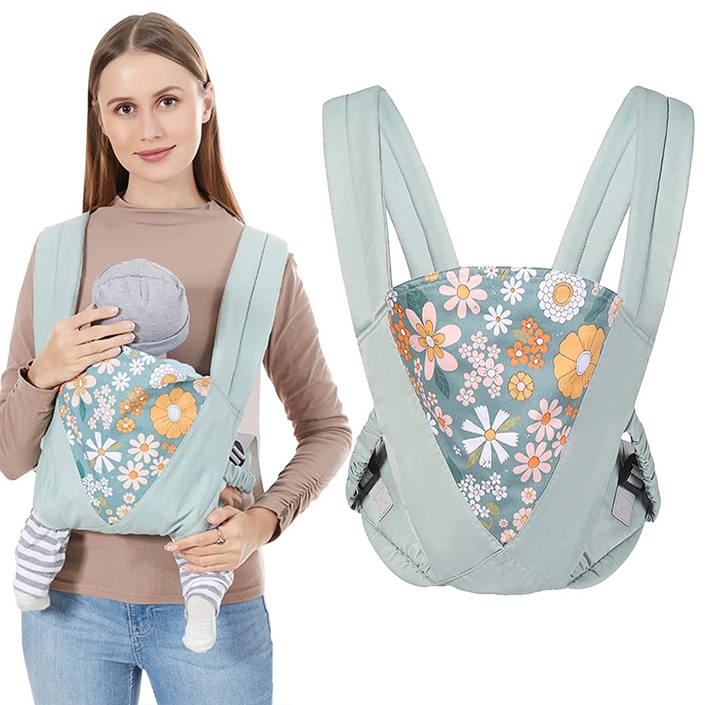 Yadala Baby Carrier, Ergonomic Blue Baby Carrier Wrap, 4-in-1 Front and Back Backpack up to 40 lbs
