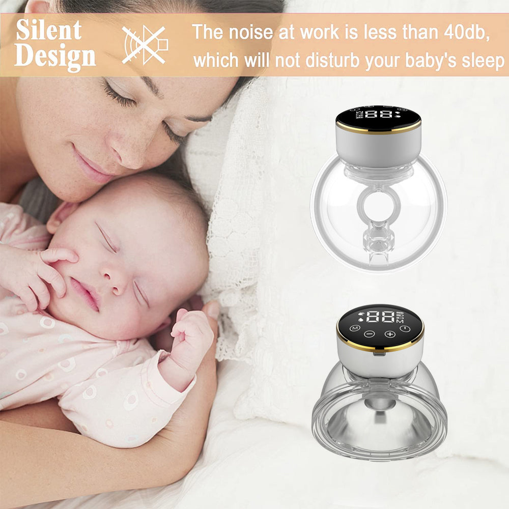 Yalada Hands-Free Breast Pump Wearable Electric Breastpumps 3 Modes 9 Levels Adjustment Wireless Portable Breastfeeding Pump,24mm 2PCS