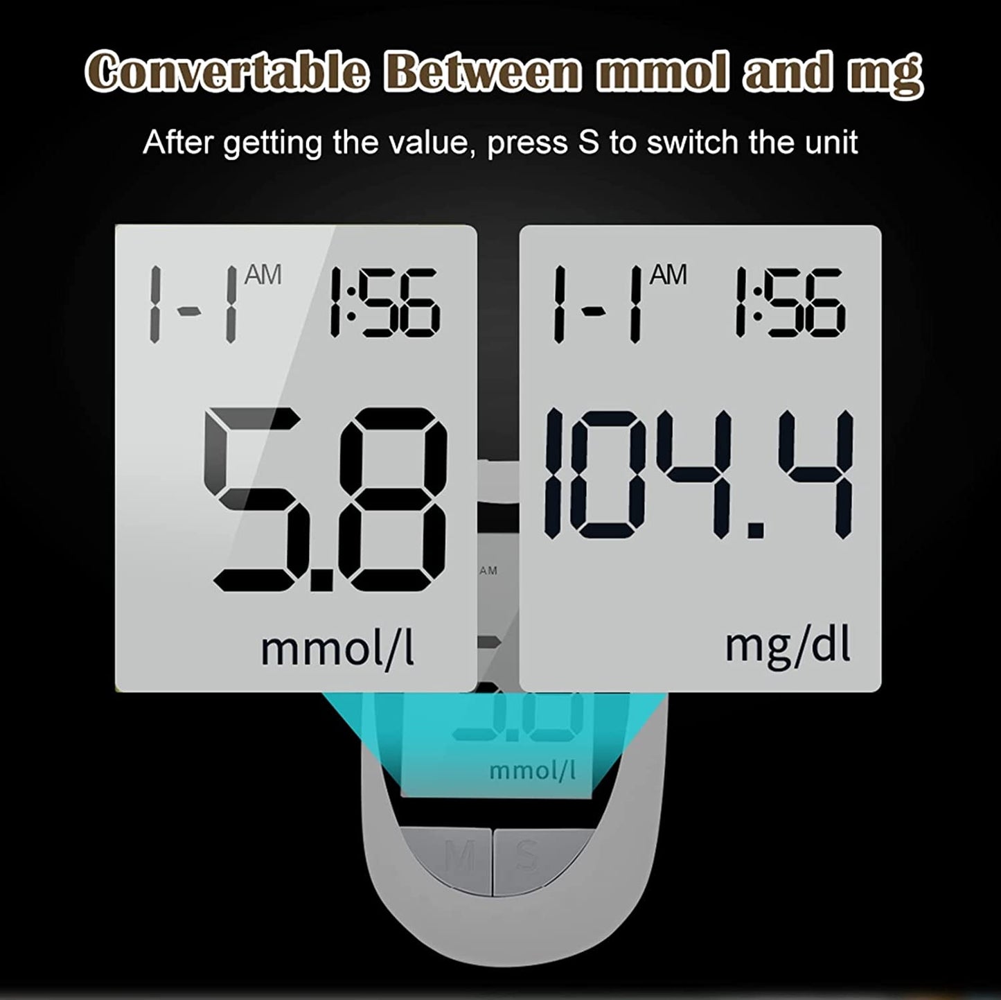 Yadala Blood Glucose Monitor Kit, Blood Glucose Meter Glucometer Kit Code Free Diabetes Test Blood Sugar Monitor with 50 Glucometer Strips, 50 Lancets, Lancing Device, Carrying Case